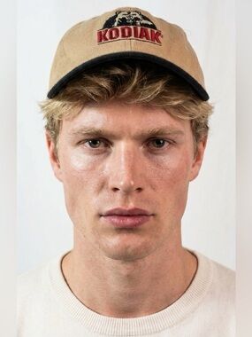 FERSTEN KODIAK BEAR BASEBALL CAP TAN BLACK ADJUSTABLE MEN'S